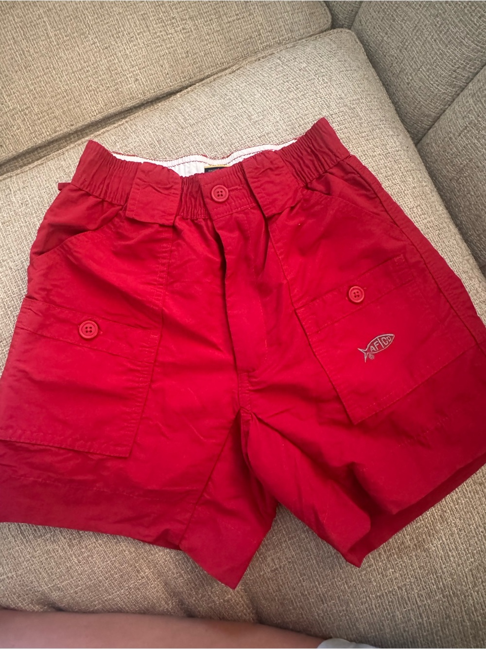 AFTCO Bright Red Kids Cargo Shorts